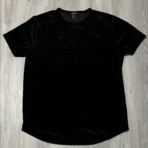 Forever 21 Black Velvet Texture Men's Short Sleeve Tee